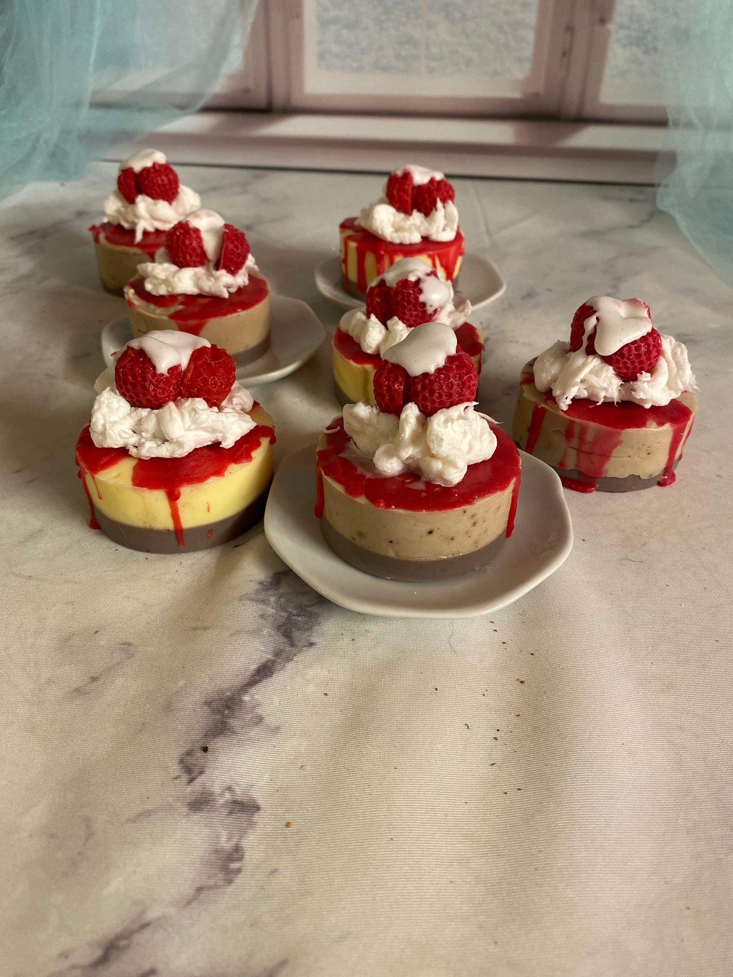 Strawberry and Cream Scented Melt and Pour Soap made with Cocoa Powder