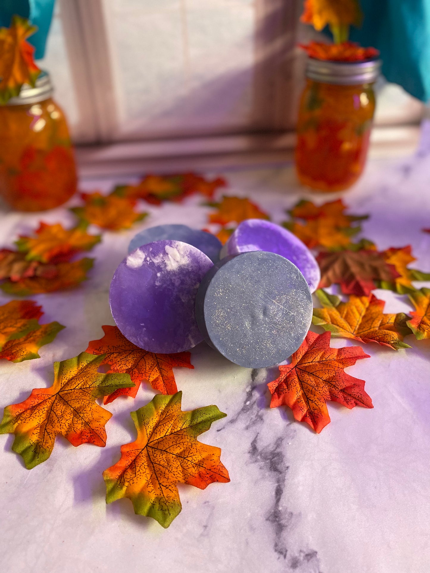 Black Violet and Saffron Scented Melt and Pour Soap with a Free Bamboo Soap Dish