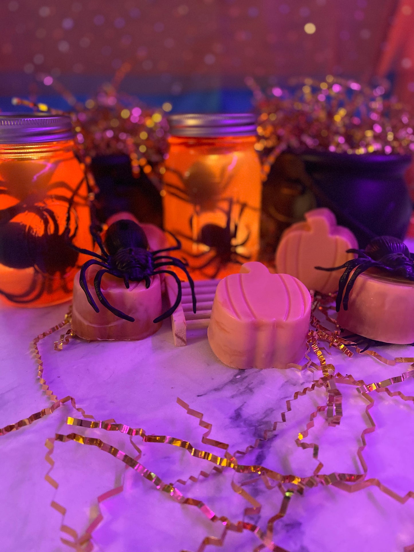 Pumpkin Spice Buttercream  Scented Melt and Pour Soap with Poppyseeds and a Free Bamboo Soap Dish