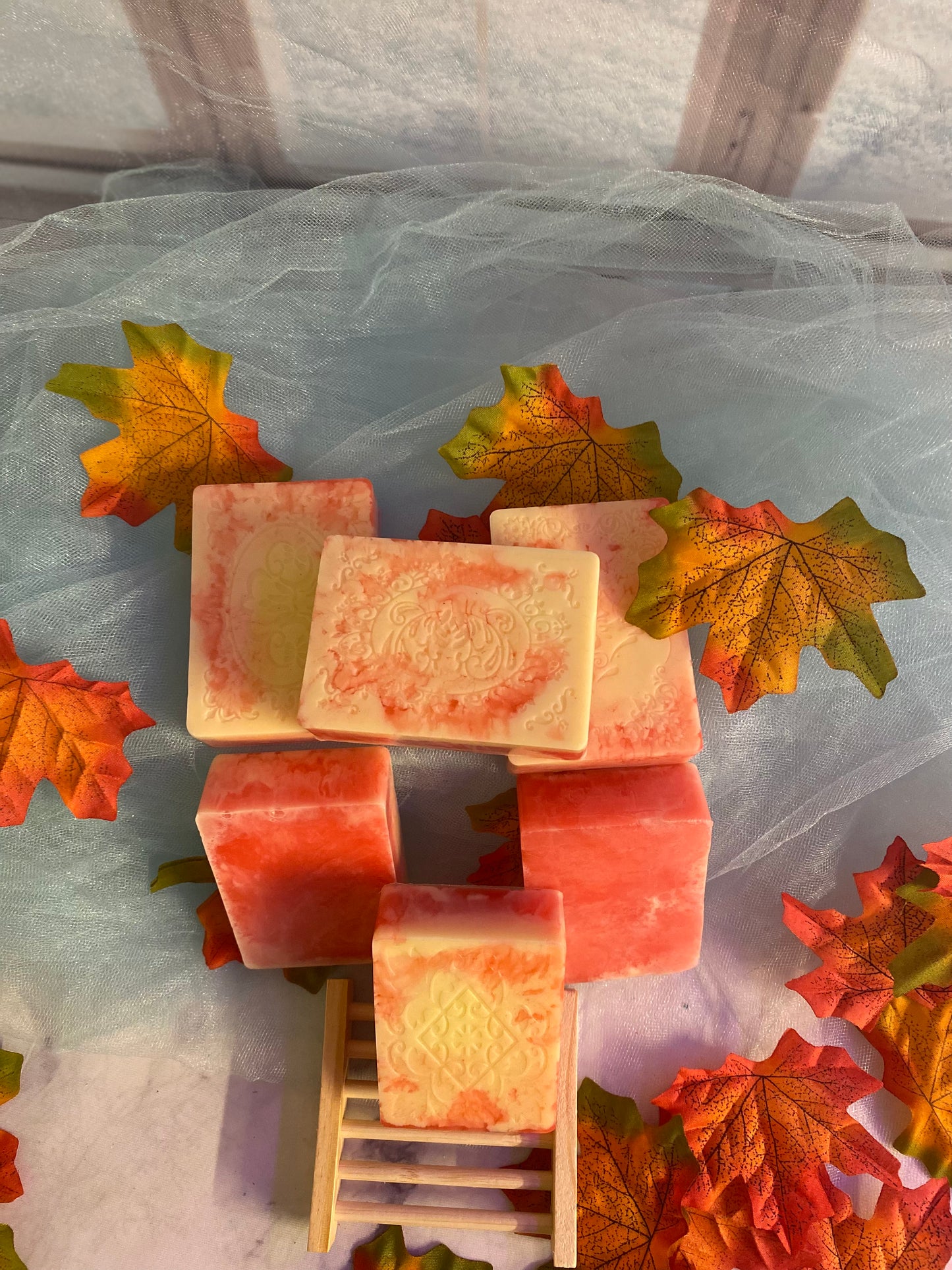 Apple Harvest Scented  Melt and Pour Soap with a Free Bamboo Soap Dish