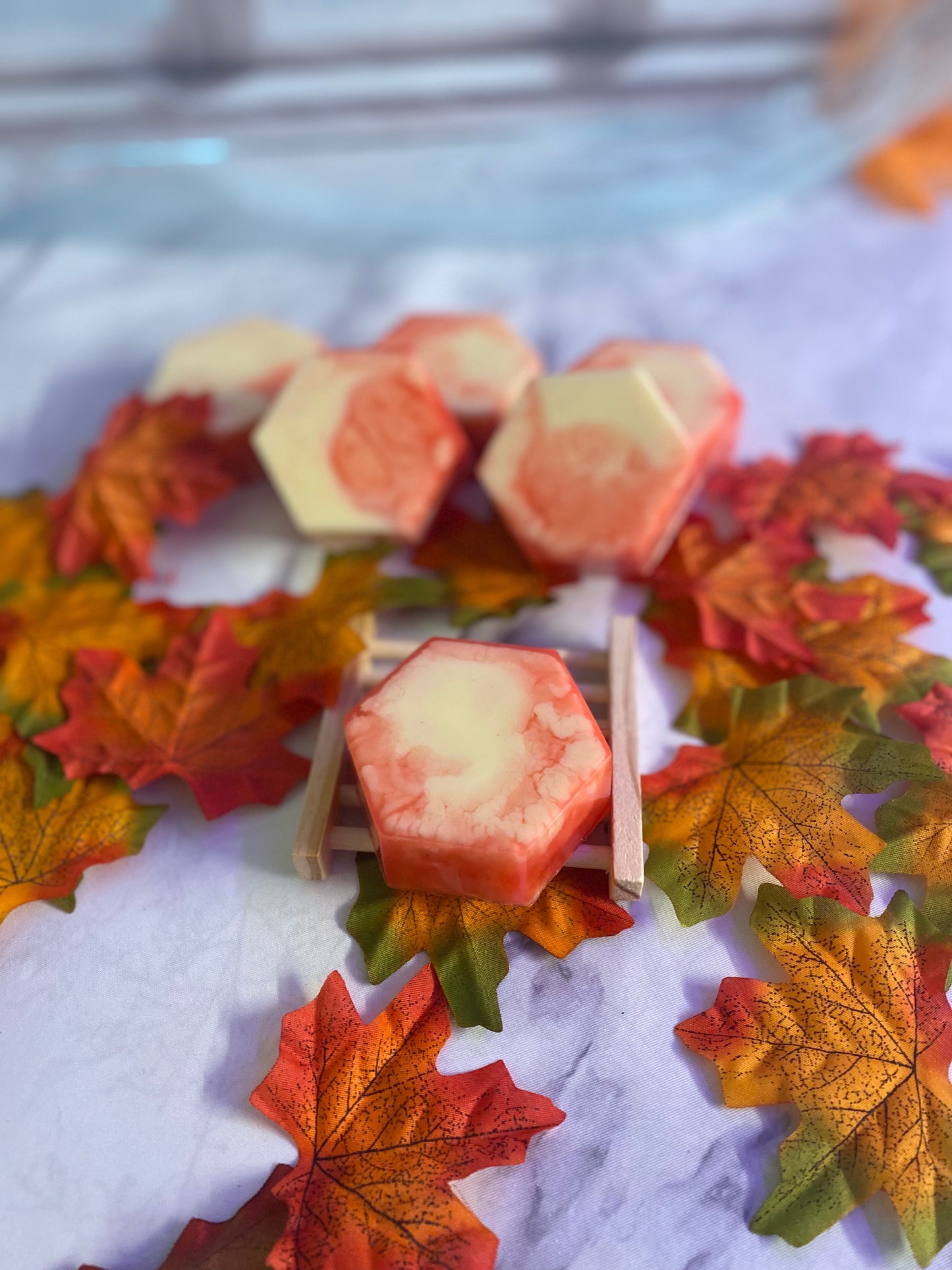 Apple Harvest Scented  Melt and Pour Soap with a Free Bamboo Soap Dish