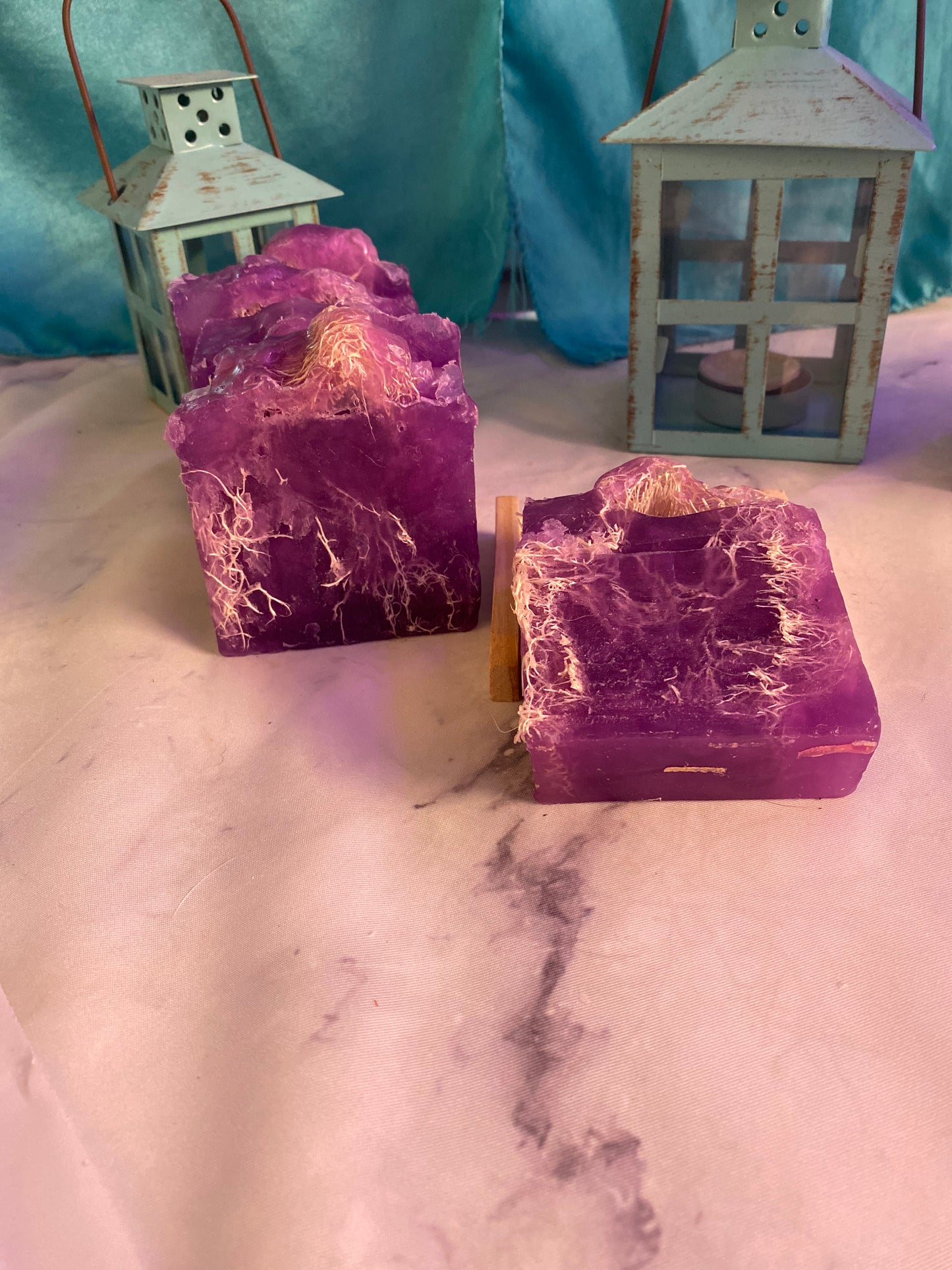 Lavender Scented Melt and Pour Soap with a Free Bamboo Soap Dish