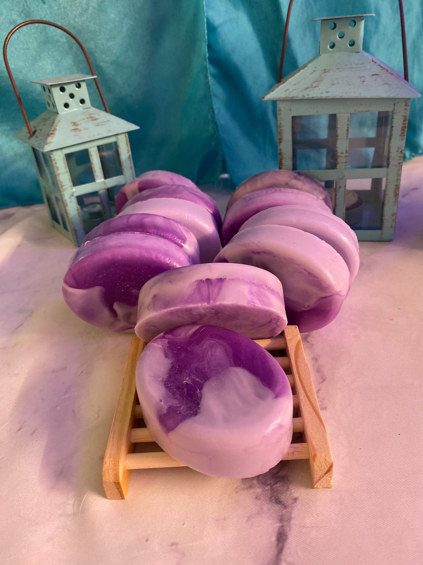 Lavender Scented Melt and Pour Soap with a Free Bamboo Soap Dish